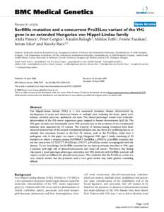 BMC Medical Genetics  BioMed Central Open Access