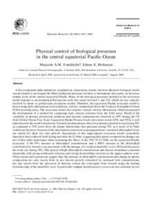 Deep-Sea Research I[removed]}1069  Physical control of biological processes in the central equatorial Paci