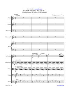 Sheet Music from www.mfiles.co.uk  Piano Concerto No.21 in C (2nd movement - as used in Elvira Madigan)