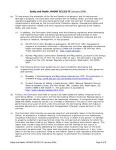 Safety engineering / Industrial hygiene / Occupational Safety and Health Administration / Dangerous goods / Occupational safety and health / Equitable adjustment / Right to know / General duty clause / Safety / Risk / Security