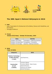 The 36th Japan’s National Abilympics inHost -  Japan Organization for Employment of the Elderly, Persons with Disabilities, and