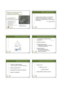 What is spatial thinking?  Building Advanced Spatial Thinking Capacity into Transportation Engineering Education and Research