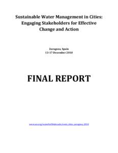 Social responsibility / Environmental social science / Urban studies and planning / Stakeholder engagement / Urban planning / United Nations Department of Economic and Social Affairs / Water for Life Decade / Stakeholder / Water resources / Environment / Water / Sustainability