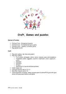 Craft, Games and puzzles Games & Puzzles    