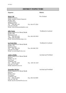 National Provincial Championship / District Health Board / Postcodes in New Zealand