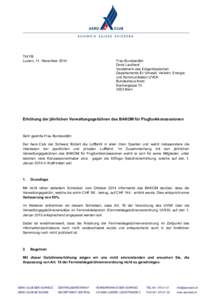 TH/YB Luzern, 11. November 2014 Frau Bundesrätin Doris Leuthard Vorsteherin des Eidgenössischen