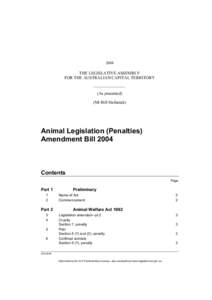 2004  THE LEGISLATIVE ASSEMBLY FOR THE AUSTRALIAN CAPITAL TERRITORY (As presented) (Mr Bill Stefaniak)