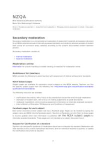 National Certificate of Educational Achievement / Education in New Zealand / Moderation / Morality