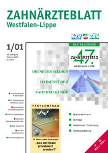 ZAHNÄRZTEBLATT Westfalen-Lippe