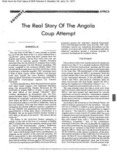 Click here for Full Issue of EIR Volume 4, Number 28, July 12, 1977  The Real Story Of The Angola