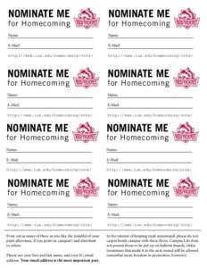 NOMINATE ME  NOMINATE ME Name: