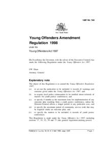 New South Wales  Young Offenders Amendment Regulation 1998 under the