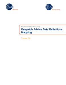 Hardware GS1 Action Group  Despatch Advice Data Definitions Mapping Version 2.0