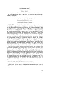 Assembly Bill No. 679 CHAPTER 11 An act to add Sections[removed]and[removed]to the Health and Safety Code, relating to emissions. [Approved by Governor February 24, 2006. Filed with Secretary of State February 25, 2006.]