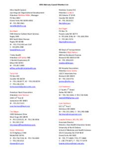 EMS Advisory Council Member List Altru Health System Learning and Organizational Development Attention Marlene Miller, Manager PO Box 6002 Grand Forks ND[removed]