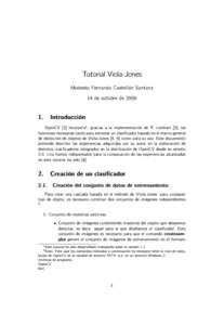 Tutorial Viola-Jones  Modesto Fernando Castrillón Santana 14 de octubre deIntroducción