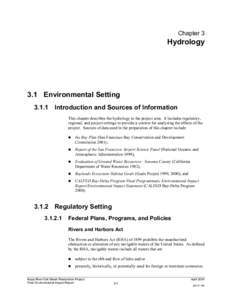 Chapter 3  Hydrology 3.1 Environmental Setting[removed]Introduction and Sources of Information