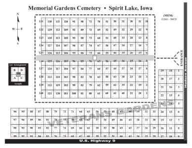 Memorial Gardens Cemetery • Spirit Lake, Iowa N (MEM) B