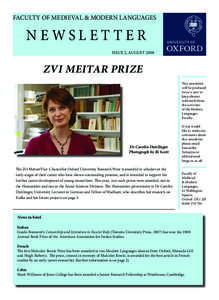 FACULTY OF MEDIEVAL & MODERN LANGUAGES  NEWSLETTER 