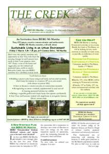 THE CREEK  Volume 17 No 1, February 2013 ERG Mt Martha – Caring for the Balcombe Estuary Reserves No A0034645Y ABN