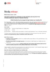 Monthly Income Potential ETN Press Release