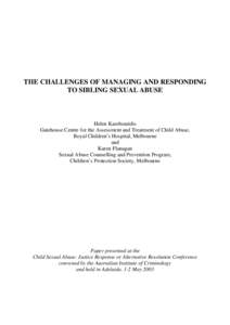 Abuse / Human sexuality / Sex crimes / Child abuse / Family / Sibling abuse / Sibling relationship / Domestic violence / Incest / Human behavior / Child sexual abuse / Behavior