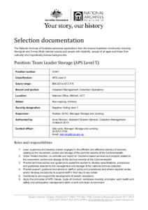 Selection documentation - APS Level 5 - Position 31047