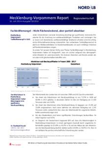 Mecklenburg-Vorpommern Report  Regionalwirtschaft 16. Juli 2014 • Ausgabe