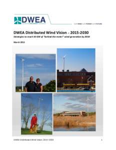 DWEA Distributed Wind Vision – Strategies to reach 30 GW of “behind-the-meter” wind generation by 2030 March 2015 DWEA Distributed Wind Vision