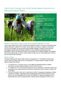 Côte d’Ivoire - Emerging From Conflict-Multisector Support Project (Gender–based component) - Summary Brief