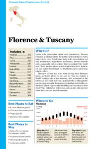 ©Lonely Planet Publications Pty Ltd  Florence & Tuscany Why Go?  Florence..................... 475