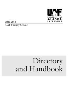[removed]UAF Faculty Senate Directory and Handbook