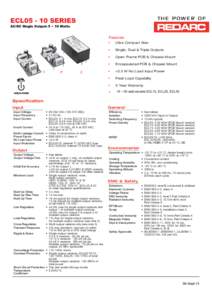 ECL05 - 10 SERIES AC/DC Single Output: 5 ~ 10 Watts )HDWXUHV  T