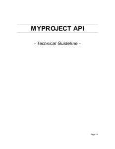 M YPROJECT API - Technical Guideline - Page 1/4  Overview