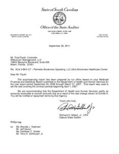 State of South Carolina  Office of the State Auditor 1401 MAIN STREET, SUITE 1200 COLUMBIA, S.C[removed]RICHARD H. GILBERT, JR., CPA