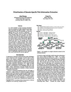 Prioritization of Domain-Specific Web Information Extraction Jian Huang Cong Yu  Information Sciences and Technology