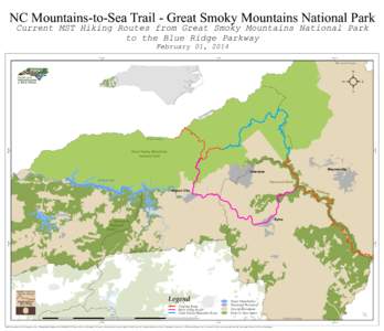 NC Mountains-to-Sea Trail - Great Smoky Mountains National Park Current MST Hiking Routes from Great Smoky Mountains National Park to the Blue Ridge Parkway February 01, [removed],000