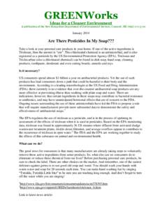 GREENWorks Ideas for a Cleaner Environment A publication of the New Hampshire Department of Environmental Services, Concord, NH[removed]January 2014