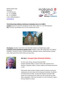Stichting Holland Open NeuwegGM Hilversum tel. +fax. +e-mail: 