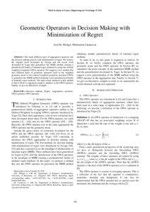 Functional analysis / Owa / Weighted mean / Geometric median / Operator / Ordered Weighted Averaging (OWA) Aggregation Operators / Statistics / Mathematics / Means