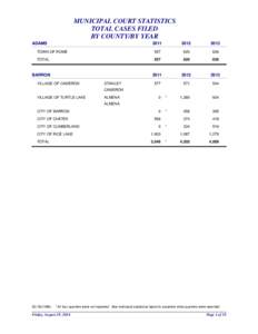 Municipal court statistics total cases filed by county/by year[removed]