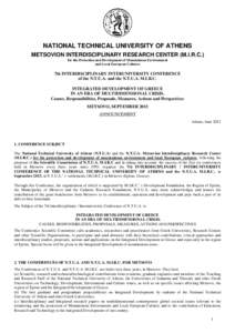 NATIONAL TECHNICAL UNIVERSITY OF ATHENS METSOVION INTERDISCIPLINARY RESEARCH CENTER (M.I.R.C.) for the Protection and Development of Mountainous Environment and Local European Cultures  7th INTERDISCIPLINARY INTERUNIVERS