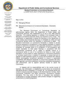 Department of Public Safety and Correctional Services Maryland Commission on Correctional Standards 115 SUDBROOK LANE • SUITE 200 • PIKESVILLE, MARYLAND[removed][removed] • FAX[removed] • V/TTY (800