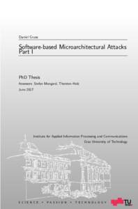 Central processing unit / Microarchitecture / Microprocessors / Thank You / Side-channel attack / Program optimization / Computing / Computer engineering