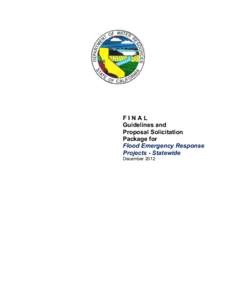 FINAL Guidelines and Proposal Solicitation Package for Flood Emergency Response Projects - Statewide