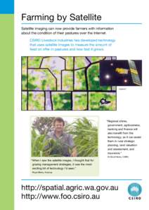 Land management / Air dispersion modeling / Commonwealth Scientific and Industrial Research Organisation / Precision agriculture / Grazing / Fax / Technology / Livestock / Agriculture