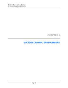 Selkirk Generating Station Environmental Impact Statement CHAPTER 8 SOCIOECONOMIC ENVIRONMENT