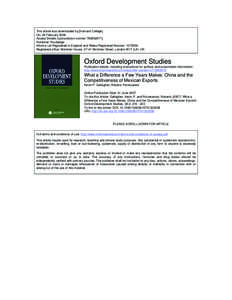 This article was downloaded by:[Harvard College] On: 29 February 2008 Access Details: [subscription number[removed]Publisher: Routledge Informa Ltd Registered in England and Wales Registered Number: [removed]Registered