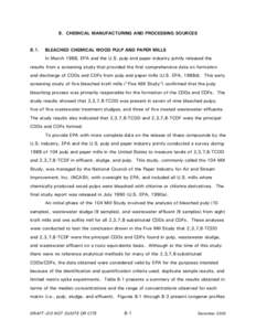 8. CHEMICAL MANUFACTURING AND PROCESSING SOURCES - Exposure and Human Health Reassessment of 2,3,7,8-Tetrachlorodibenzo-p-Dioxin (TCDD) and Related Compounds - Part I: Estimating Exposure to Dioxin-Like Compounds - Volum