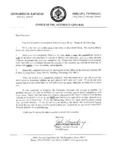 PHILLIP }. TYDINGCO  LEONARDO M. RAPADAS Attorney Cenernl  Chief Deputy Attorney General